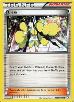 POKEMON Elesa #RC20/RC25 Holo Legendary Treasures: Radiant Collection NM - Image 1