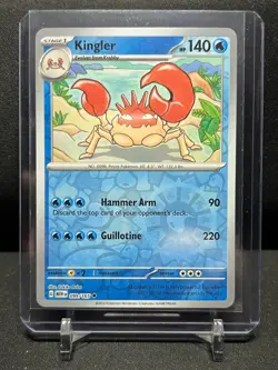 Kingler 099/165 Reverse Holo Pokemon 2023 Scarlet Violet 151 NM English - Image 1