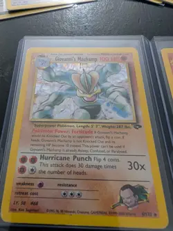 Pokemon Gym Challenge Vintage Lot (2000) Giovanni's Machamp & Brock's Ninetales - Image 3
