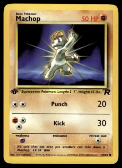 Pokemon TCG Team Rocket 1st Edition #59/82 Machop LP+ - Image 1