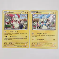Plusle + Minun 31-32/111 Common XY Furious Fists LP Pokemon - Image 1