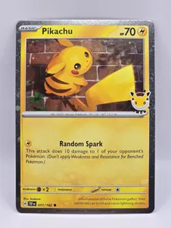 Pokemon TCG Pikachu 051/162 Stamped 2026 Pokemon Day Promo SWIRL - Image 1