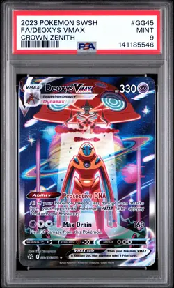 2023 POKEMON SWORD & SHIELD CROWN ZENITH #GG45 FULL ART/DEOXYS VMAX PSA 9 - Image 1