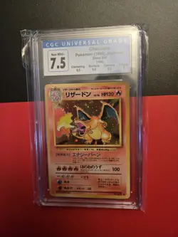 1996 POKEMON JAPANESE BASE SET CHARIZARD HOLO RARE NO.006 CGC 7.5 NM+ W/Subgrade - Image 1
