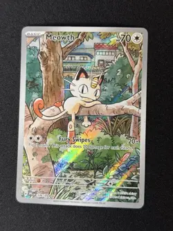 Pokemon TCG Meowth 106/094 Phantasmal Flames Holo Illustration Rare 70 HP - Image 1