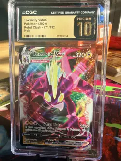 CGC 10 PRISTINE Toxtricity VMAX 071/192 Rebel Clash Full Art Ultra Rare Pokemon - Image 1