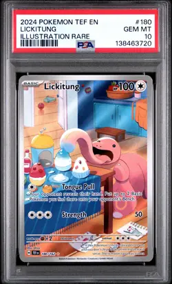2024 Pokemon Temporal Forces Lickitung #180 Illustration Rare PSA 10 GEM MINT - Image 1