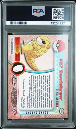 2000 TOPPS CHROME POKEMON T.V. #27 SANDSHREW PSA 5 - Image 1