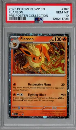 2025 POKEMON SVP EN-SV BLACK STAR PROMO #167 FLAREON PSA 10 - Image 1