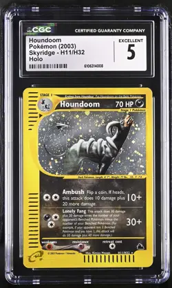CGC 5 Houndoom H11/H32 2003 Skyridge Holo Rare Pokemon Card SWIRL - Image 1