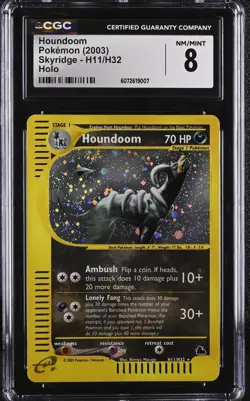 Houndoom Holo Skyridge CGC 8 "Swirl" H11/H32 Pokemon 2003 Rare Find - Image 1