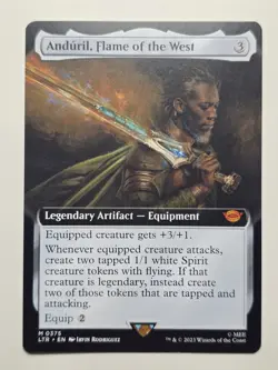 Anduril Flame of the West (Extended Art) LTR 375 Mtg Lord Rings lotr mythic card - Image 1