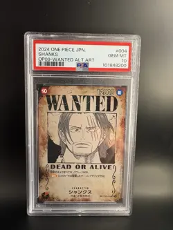 One Piece 2024 Shanks Wanted Alt Art OP09-004 Emperors in the New World PSA 10 - Image 1