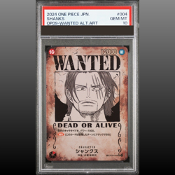 PSA 10 Shanks OP09-004 Wanted Emperors in the New World Japanese ONE PIECE Card - Image 1