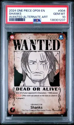 One Piece Shanks Wanted OP09-004 Emperors in the New World PSA 10 - Image 1