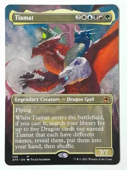 Tiamat (Borderless #298) - NM - AFR Adventures in the Forgotten Realms MTG Magic - Image 1