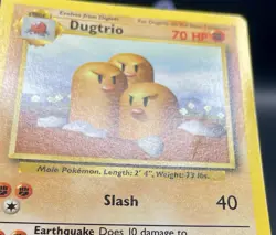 Dugtrio 19/102 Base Set Unlimited (1999) Rare Vintage WOTC Pokemon TCG MP - Image 3