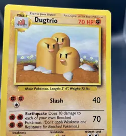 Dugtrio 19/102 Base Set Unlimited (1999) Rare Vintage WOTC Pokemon TCG MP - Image 4