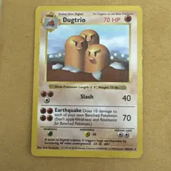 Pokemon TCG Dugtrio 019/102 Base Set Shadowless Unlimited WOTC English 1999 MP - Image 1
