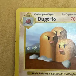 Pokemon TCG Dugtrio 019/102 Base Set Shadowless Unlimited WOTC English 1999 MP - Image 2