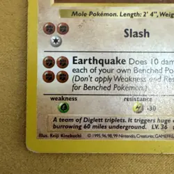 Pokemon TCG Dugtrio 019/102 Base Set Shadowless Unlimited WOTC English 1999 MP - Image 4