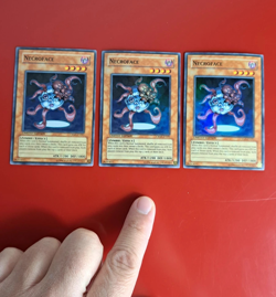 3X Yu-Gi-Oh! Necroface (CRMS-ENSE1), SUPER RARE, Limited Edition, NM - Image 1