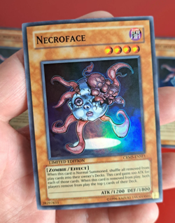 3X Yu-Gi-Oh! Necroface (CRMS-ENSE1), SUPER RARE, Limited Edition, NM - Image 2