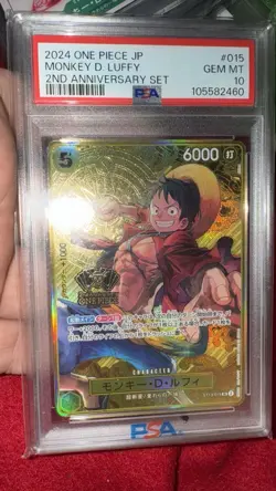 PSA 10 Luffy ST13-015 2nd Anniversary Japanese One Piece Card - Image 1