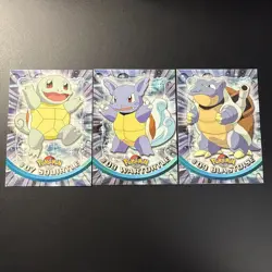 Pokemon Card Squirtle Wartortle Blastoise Topps TV Animation Non-holo 1999 NM - Image 1