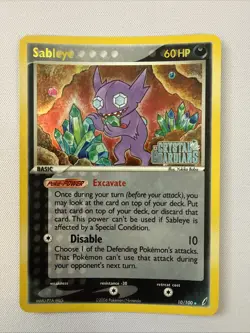 Sableye 10/100 EX Crystal Guardians Reverse Holo Rare Stamped Pokemon Card - Image 2