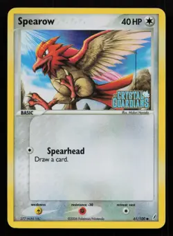 2006 Pokemon ex Crystal Guardians - SPEAROW Reverse Holo STAMPED card no. 61/100 - Image 1