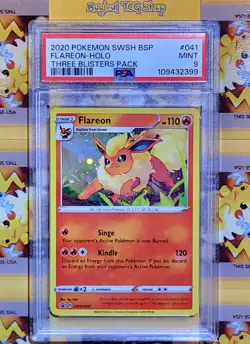 Pokemon Flareon Black Star Promo SWSH041 Holo Swirl PSA 9 Mint - Image 3