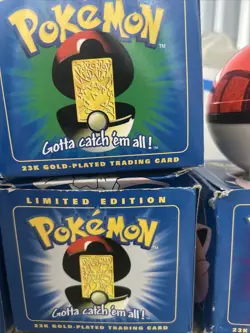 1999 Burger King Set Of 6 Pokemon 23k Gold Plated Cards W/ Box, Balls and COA - Image 3