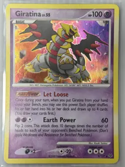 Pokemon Giratina LV.55 Holo Rare Platinum Card 9/127 with SWIRL - Image 2