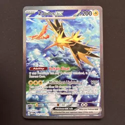 Pokemon TCG Zapdos EX Card 202/165 Scarlet Violet-151 Sir - Image 1