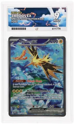 Pokemon TCG Zapdos EX Card 202/165 Scarlet Violet-151 Sir Ace 9 - Image 1