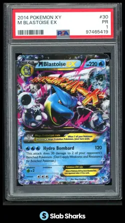 2014 POKEMON XY #30/146 MEGA BLASTOISE EX HOLO PSA 1 - Image 1