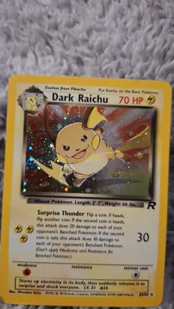 ​Dark Raichu Holo 83/82 Team Rocket SECRET RARE Pokemon Card 2000 Vintage LP - Image 3