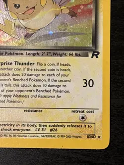 Pokemon Dark Raichu 83/82 First Edition Holo Team Rocket Secret Rare 1st Ed Lp- - Image 4