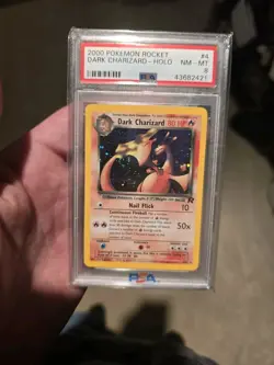 2000 POKEMON Dark Charizard 4/82 Team Rocket Holo *SWIRL* PSA 8 NM-MT - Image 1