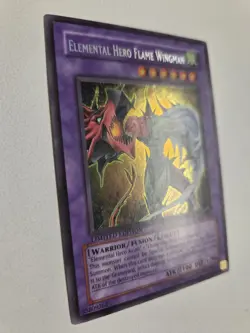 Elemental Hero Flame Wingman EHC1-EN004 Secret Rare Yugioh Limited Edition LP - Image 2