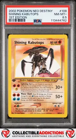 2002 Pokemon Neo Destiny #108 Shining Kabutops 1st Edition PSA 8.5 - Image 1