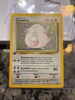Pokemon TCG Chansey Chaneira Base Set 1st Edition 3/102 HOLO GERMAN - Image 1