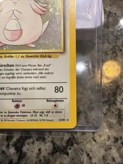 Pokemon TCG Chansey Chaneira Base Set 1st Edition 3/102 HOLO GERMAN - Image 4