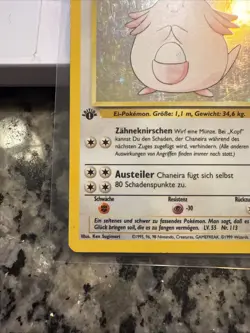 Pokemon TCG Chansey Chaneira Base Set 1st Edition 3/102 HOLO GERMAN - Image 5