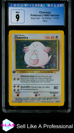 CHANSEY BASE SET - 1ST EDITION HOLO 3/102 POKEMON CGC 9 - Image 1