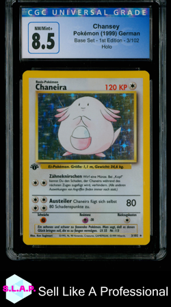 CHANSEY BASE SET - 1ST EDITION HOLO 3/102 POKEMON CGC 8 - Image 1