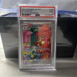 Pokemon SAWSBUCK #166/162 PSA 9 Temporal Forces Illustration Rare Full Art 6376 - Image 1