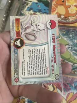 Topps Pokemon Mewtwo #150 Blue Logo 1st Ed Non-Holo Card TV Animation Edition Nm - Image 2