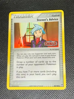 Steven's Advice 83/108 Reverse Holo - ex Power Keepers Pokemon Card - LP - Image 1
